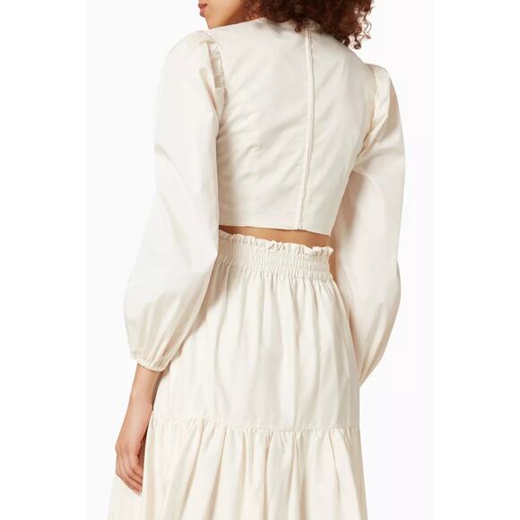 Keepsake Remark Top Ruched Puff Sleeve Cream - S - Picture 4 of 5